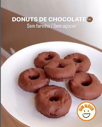 ***❤️*** **DONUTS DE CHOCOLATE SEM AÇÚCAR**