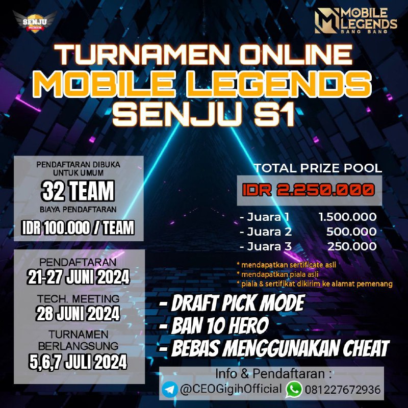 **TURNAMEN ONLINE MOBILE LEGENDS SENJU S1 …