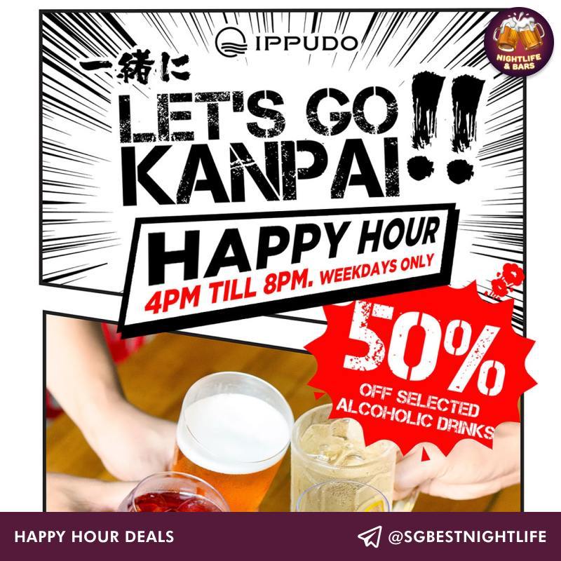 **IPPUDO: 50% off Alcoholic Drinks** ***🍺***