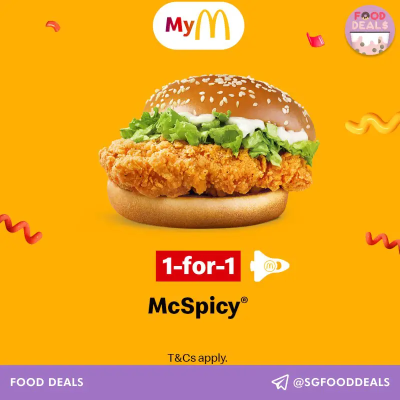 **McDonald's: 1-for-1 McSpicy ***🍔********✅*** Simply redeem …