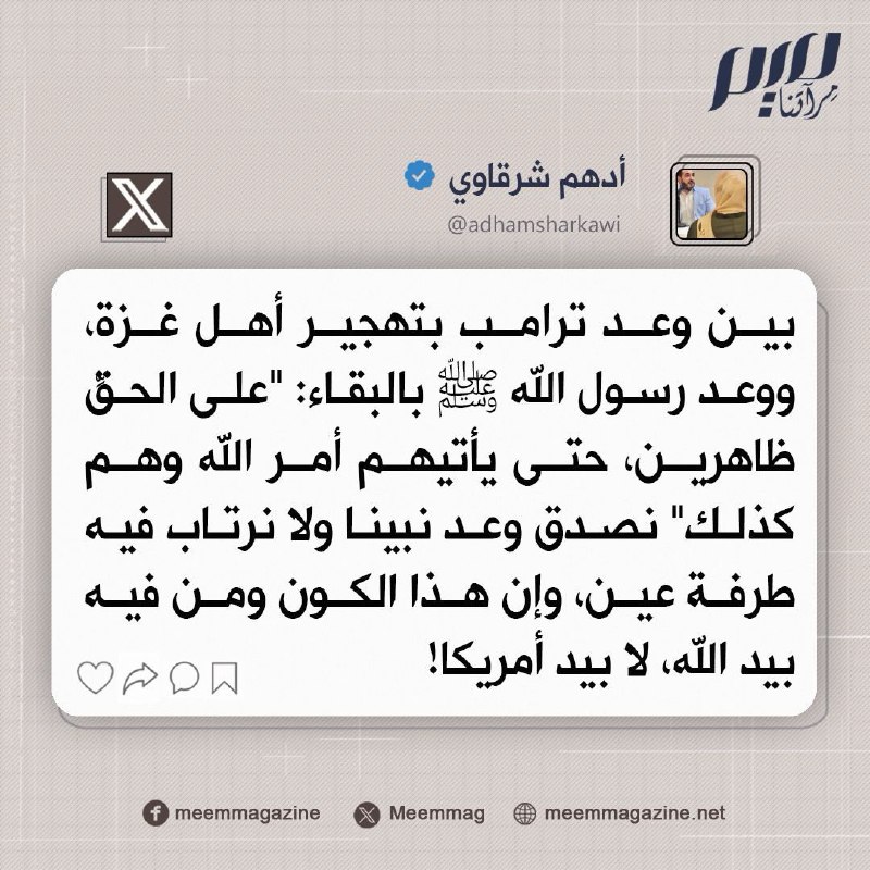 شرقاوي: بين وعد ترامب بتهجير أهل …