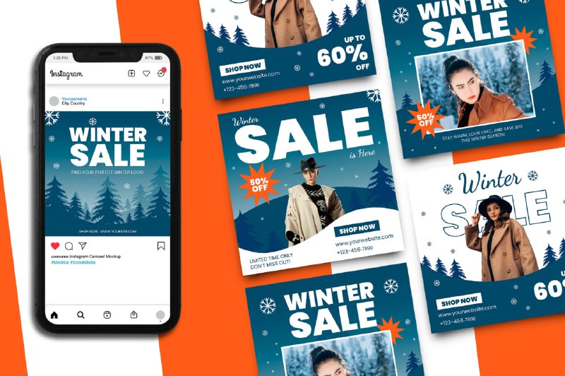 **Winter Sale Instagram Post Template**