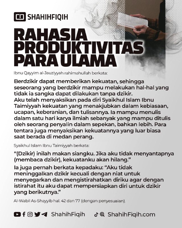 Rahasia produktifitas para ulama..