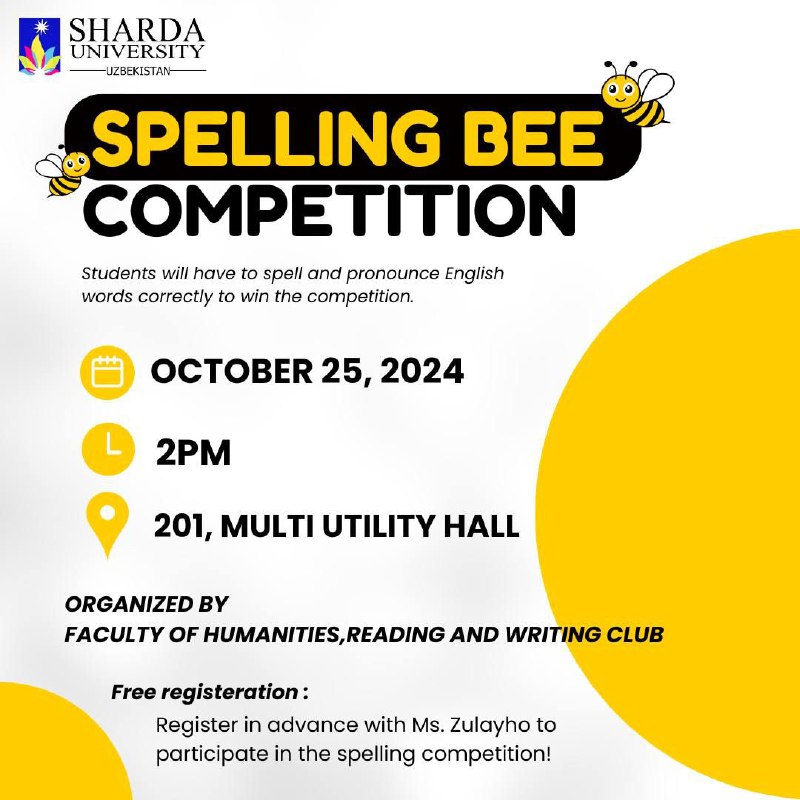 ***🐝******✨*** Spelling Bee Competition***✨******🐝***