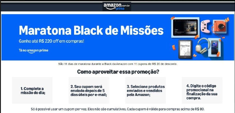 **CUPONS AMAZON DA MARATONA BLACK LIBERADOS …