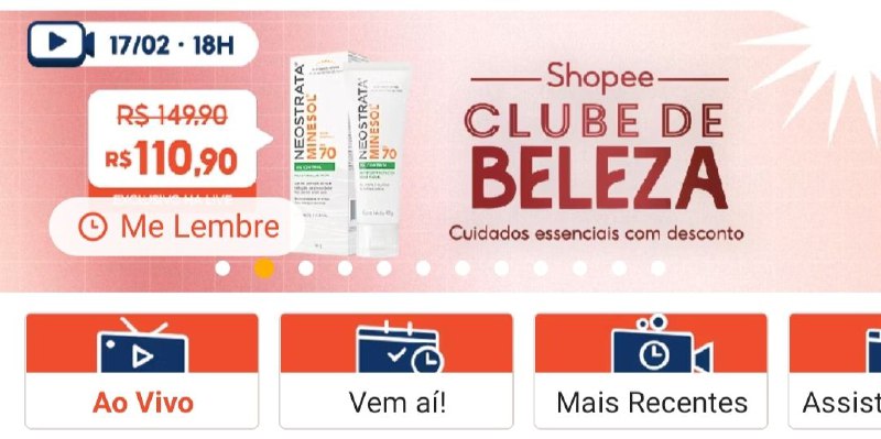 **LIVE SHOPEE CLUBE DA BELEZA