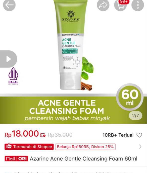 Temukan Azarine Acne Gentle Cleansing Foam …