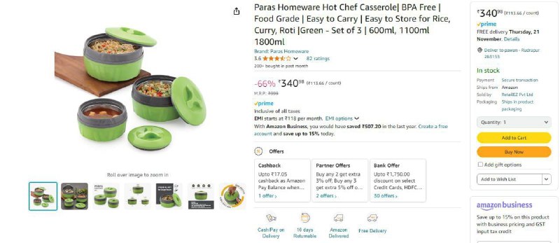 Paras Homeware Hot Chef Casserole (Set …