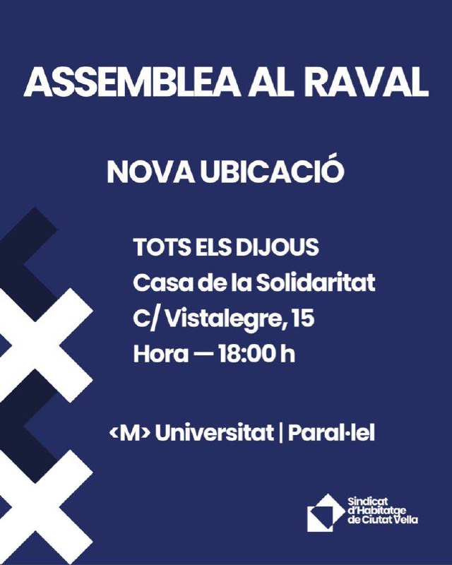 ***📍***ASSEMBLEES DE DEMÀ: NOVA UBICACIÓ AL …