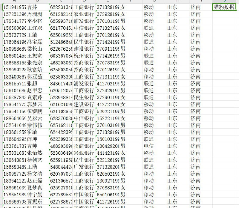 信用卡全格式数据