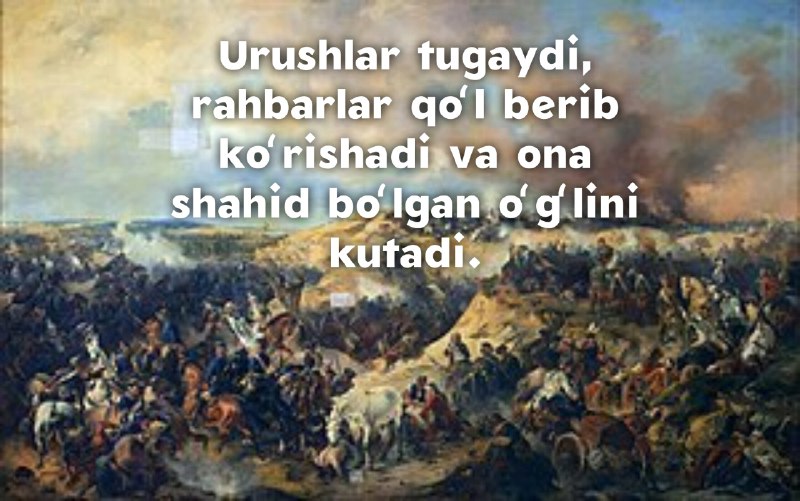 **Urushlar tugaydi, rahbarlar qo‘l berib ko‘rishadi …