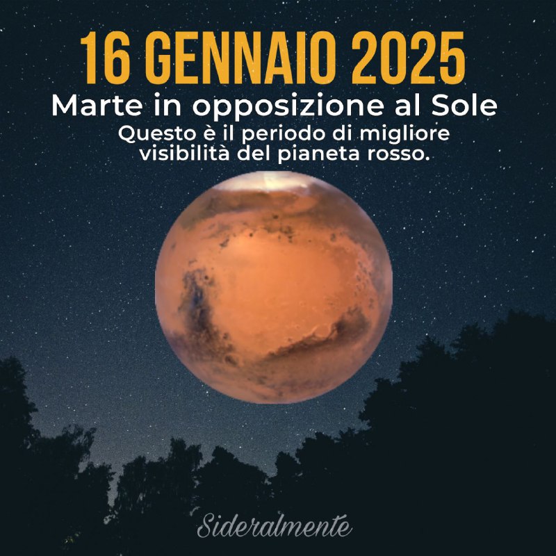 Domani, 16 Gennaio, Marte sarà in …