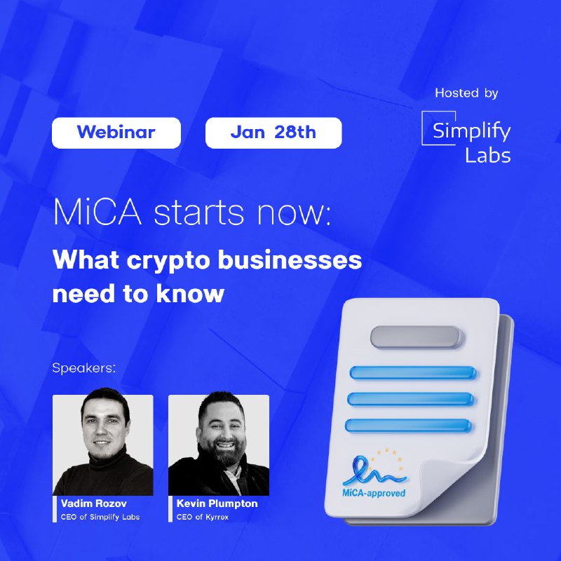 ***📢*** MiCA webinar is TOMORROW!