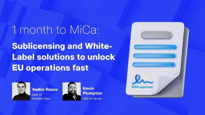 Thank you for joining our MiCA …