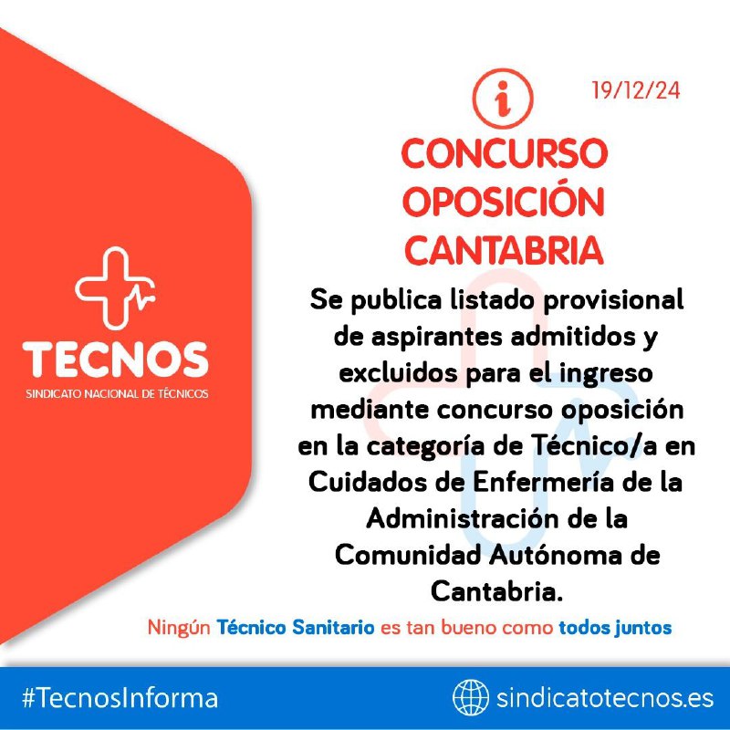 ***🛑*** ***🛑*** TECNOS INFORMA: CANTABRIA.