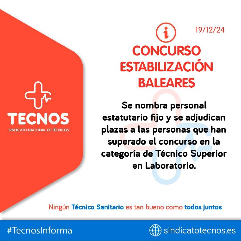 ***🛑*** ***🛑*** TECNOS INFORMA: BALEARES.