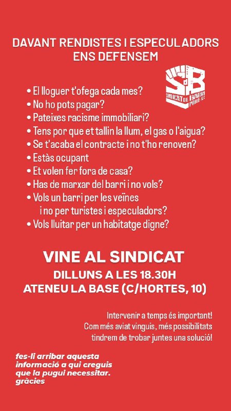 ***🔊*** Assemblea del Sindicat de barri …