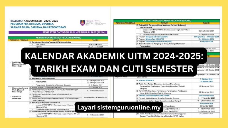 **KALENDAR AKADEMIK UITM 2024-2025**