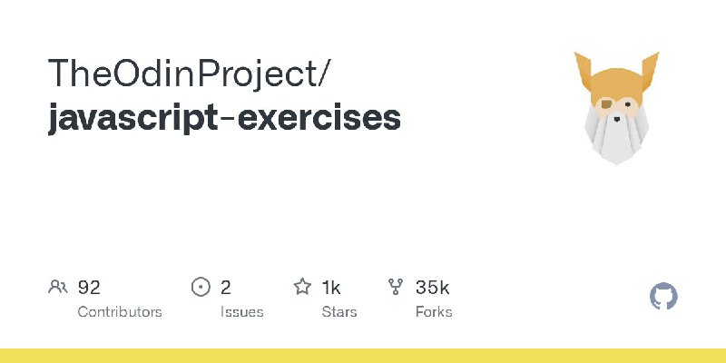 ***🐙*** [JavaScript Exercises](https://github.com/TheOdinProject/javascript-exercises) – список задач …