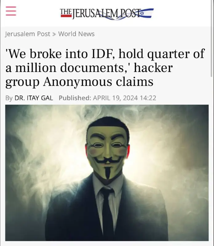 ***⚡️***Jeruzalemský príspevok: Anonymous hackeri povedali, že …
