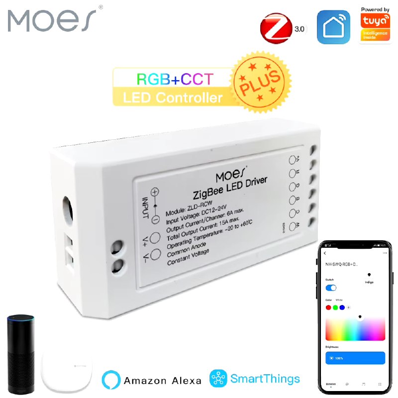 ***☝️*** **Контроллер Moes ZLD-RCW для RGB+CCT …