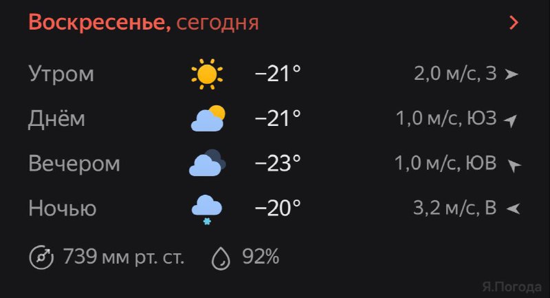 *****❄️***** **-23°С прогнозируют сегодня в Сыктывкаре**