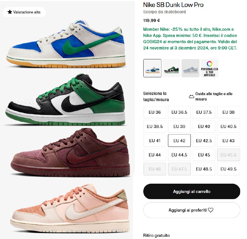 SB Dunks for **90 EUR**