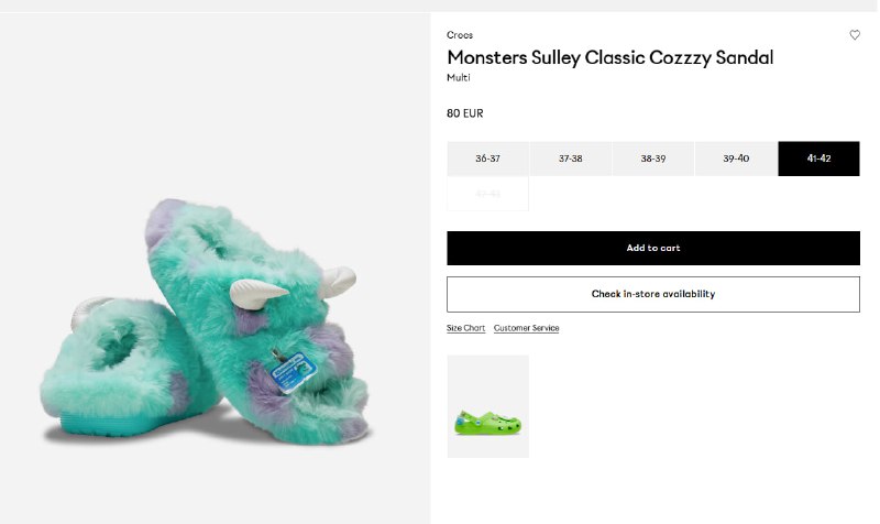 Monsters Sulley Classic Cozzzy Sandal