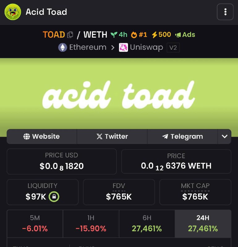 Degen aped some $TOAD here