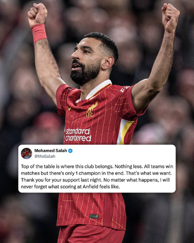 Sunday: Mo Salah shared this message …