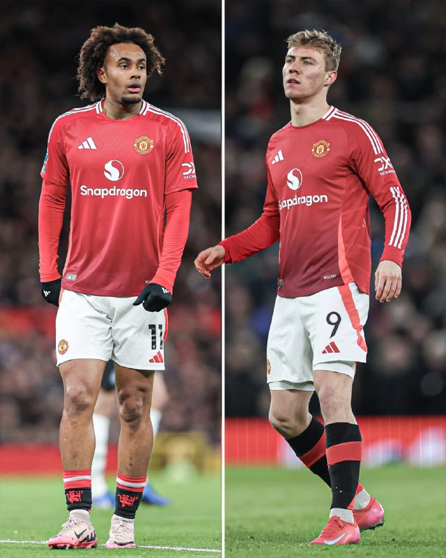 Manchester United strikers Rasmus Højlund and …