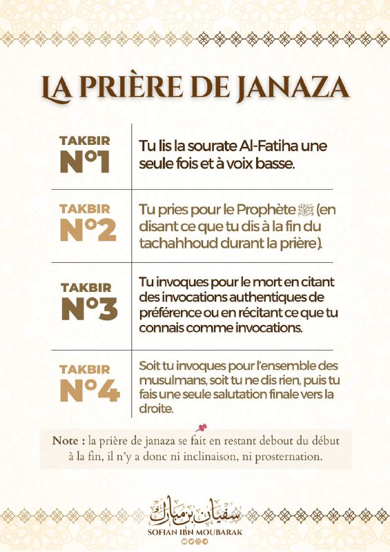 Description de la prière de janaza.