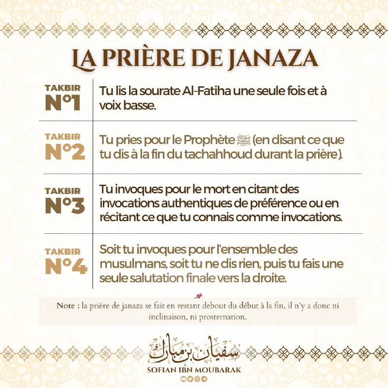 Description de la prière de janaza.