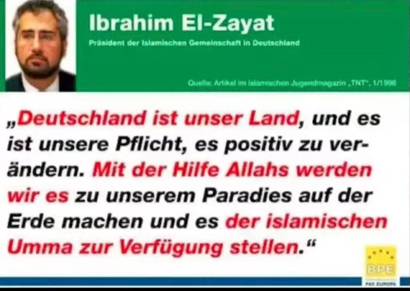 Der Präsident der islamischen Gemeinschaft will …