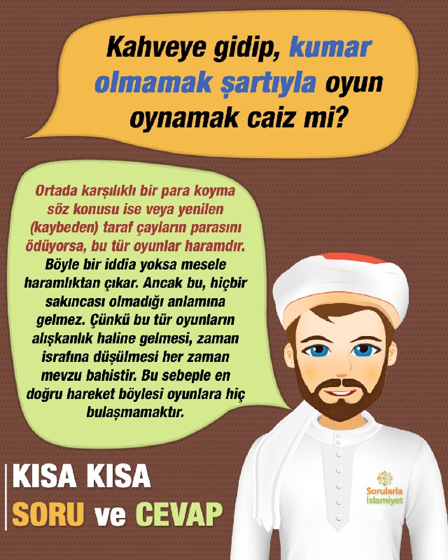 Kahveye gidip, kumar olmamak şartıyla oyun …