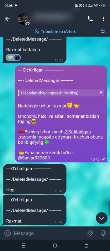 Telegram uchun sotiladigan nomerlar☎️