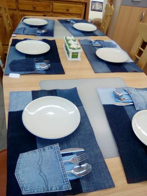 Tischsets aus alten Jeans ***🩵******🩵******🩵***