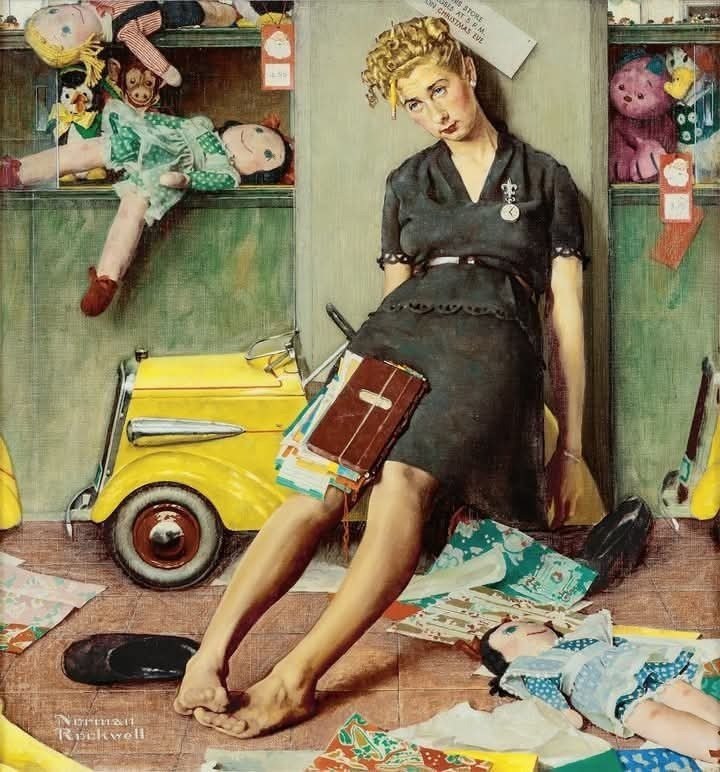 Norman Rockwell — Tired Salesgirl on …