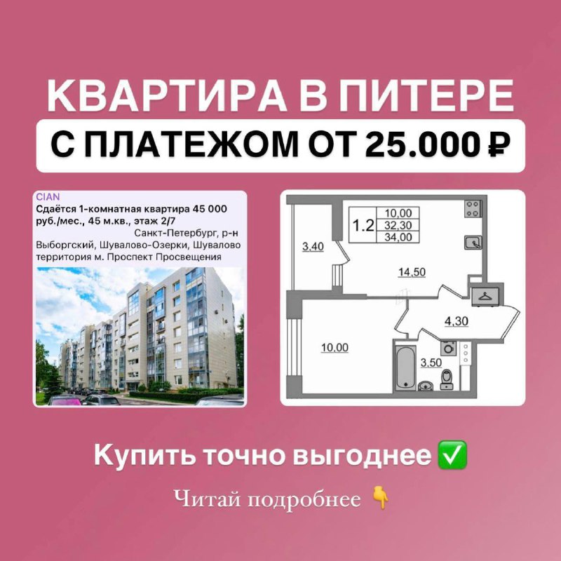 **Своя квартира в Санкт-Петербурге с платежом …