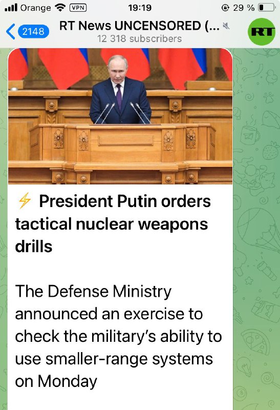 ***⚡️*** Prezident Putin nariadil cvičenie taktických …