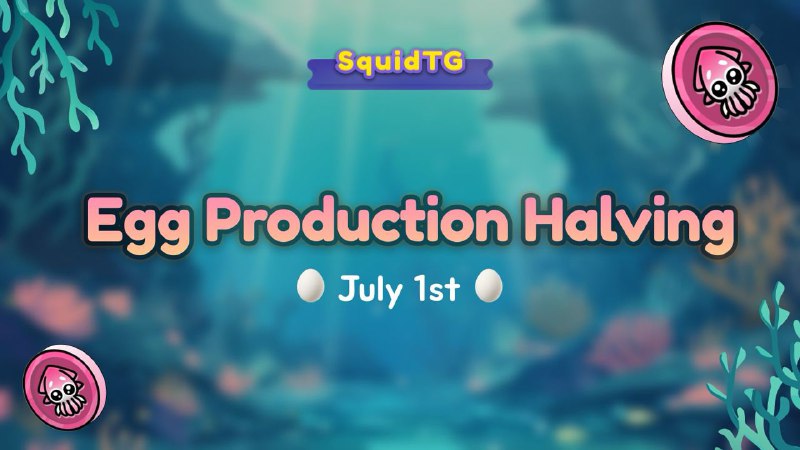 Squids, the monthly egg production halving …