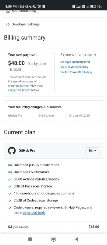 Github Premium 48$ 1 years available