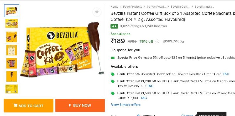 Bevzilla Instant Coffee Gift Box of …