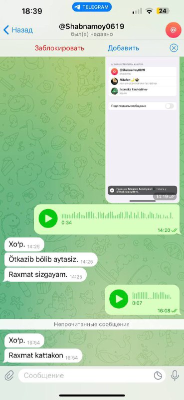 ***🕴️*** Yana bir aktiv kanalimiz o’z …