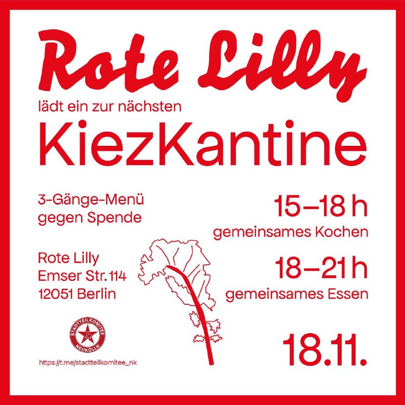 Montag Abend ist wieder Lilly‘s Kiezkantine! …