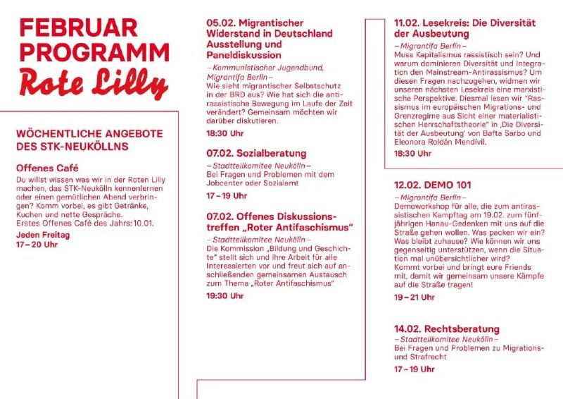 Das Programm für Februar!