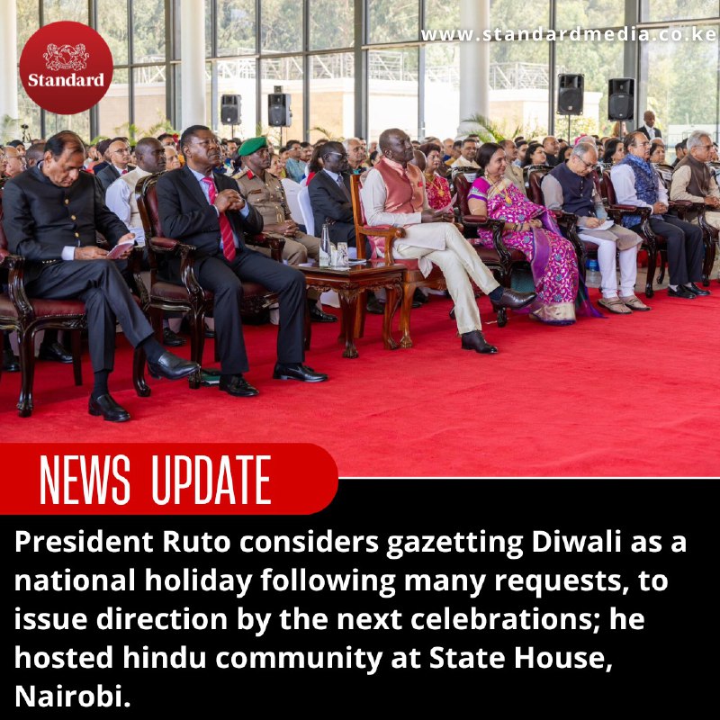 President Ruto considers gazetting Diwali as …