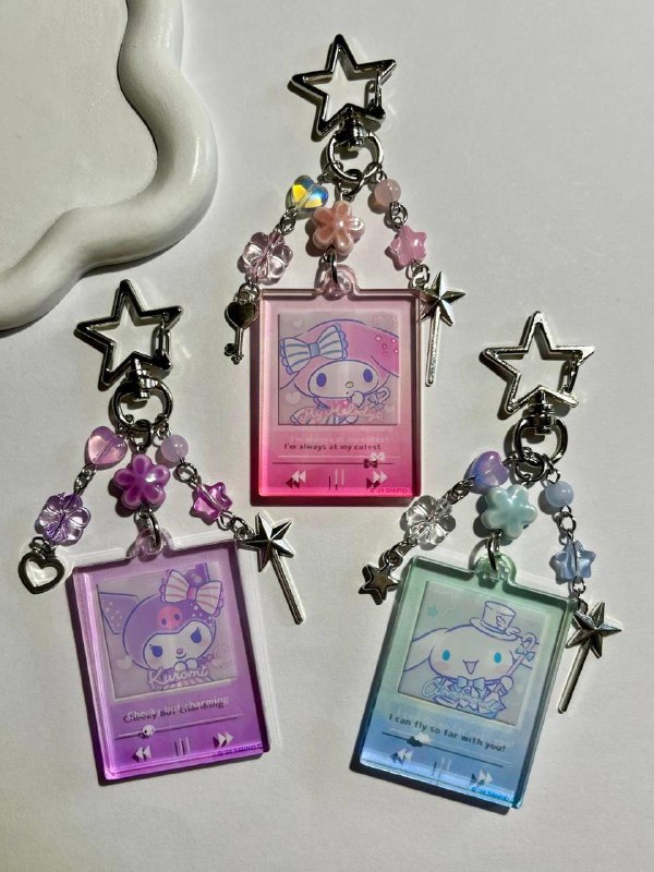 ₊˚⊹⋆ sanrio music player keychains