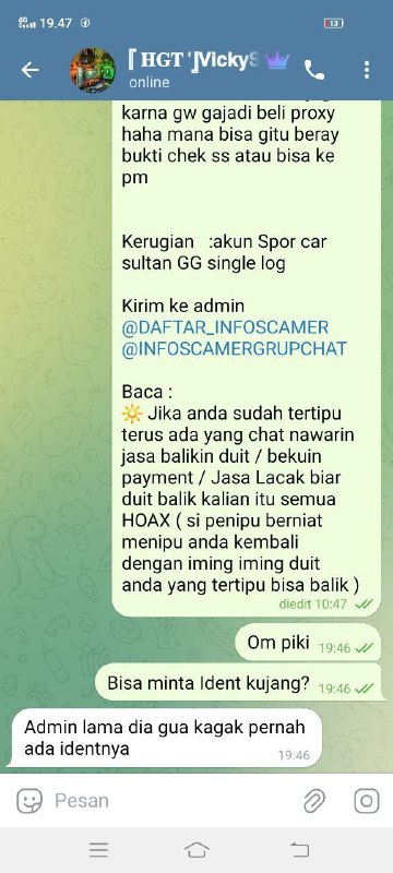 Oh kalau admin lama ngga ada …