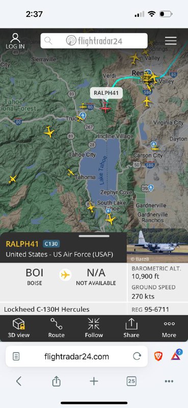 A C130 flying around 11,000 feet …